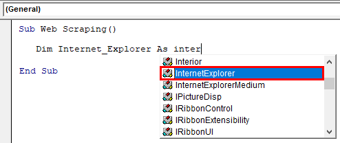 vba internet explorer object